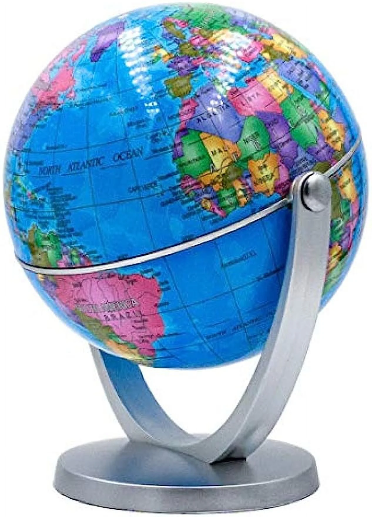 Mini Blue Globe 4.17-inch / 10.6 cm - Swivels in All Directions Educational, Decorative, Unique, Small World, Desktop (Mini Globe)