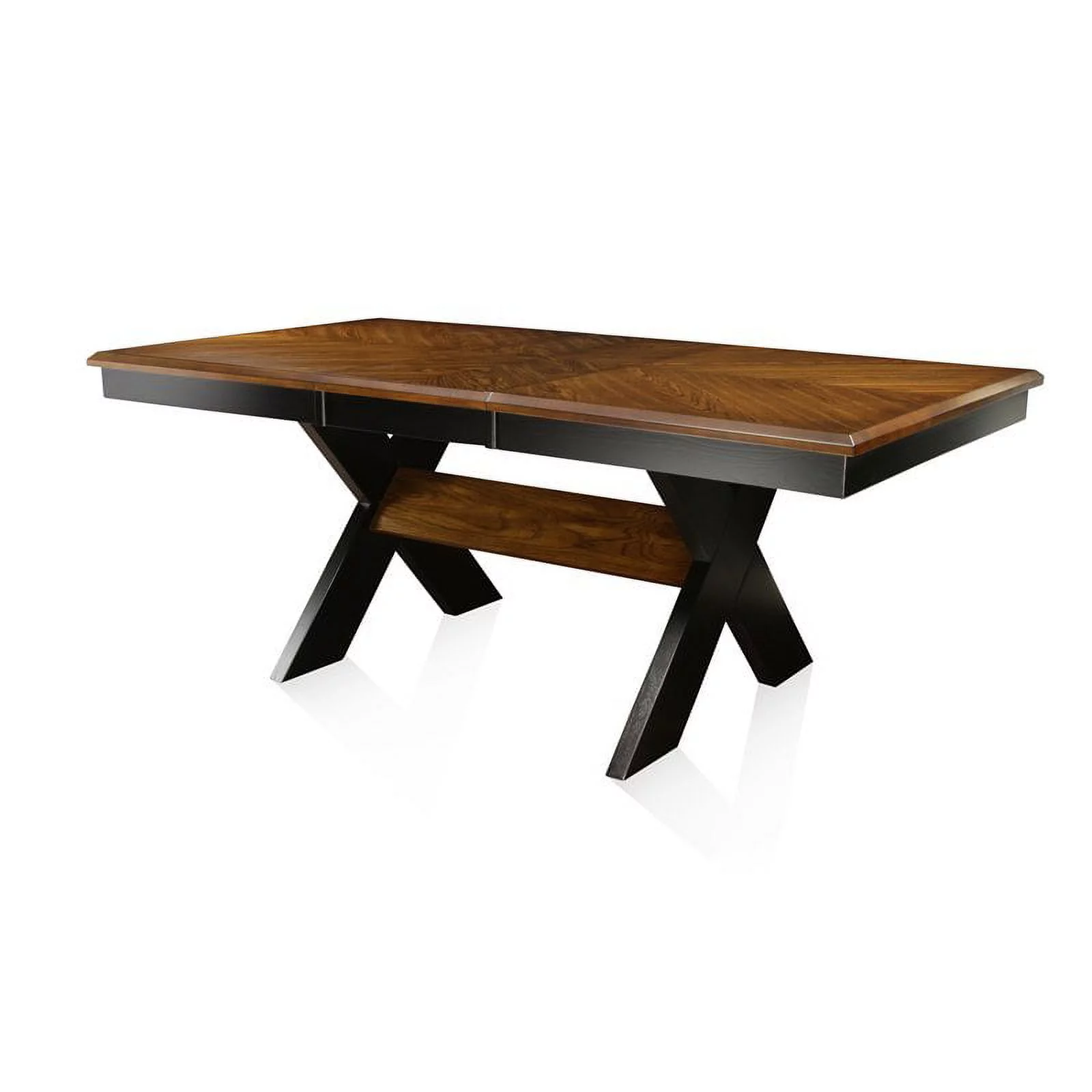 Furniture of America Hulledge Transitional 9-Piece Wood Dining Set in Dark Oak