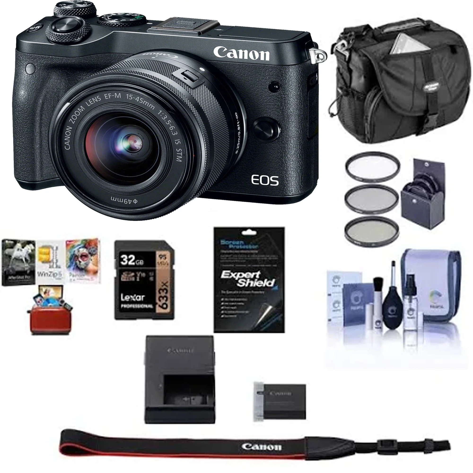 Canon EOS M6 Mirrorless Digital Camera with 15-45mm Lens Starter Kit