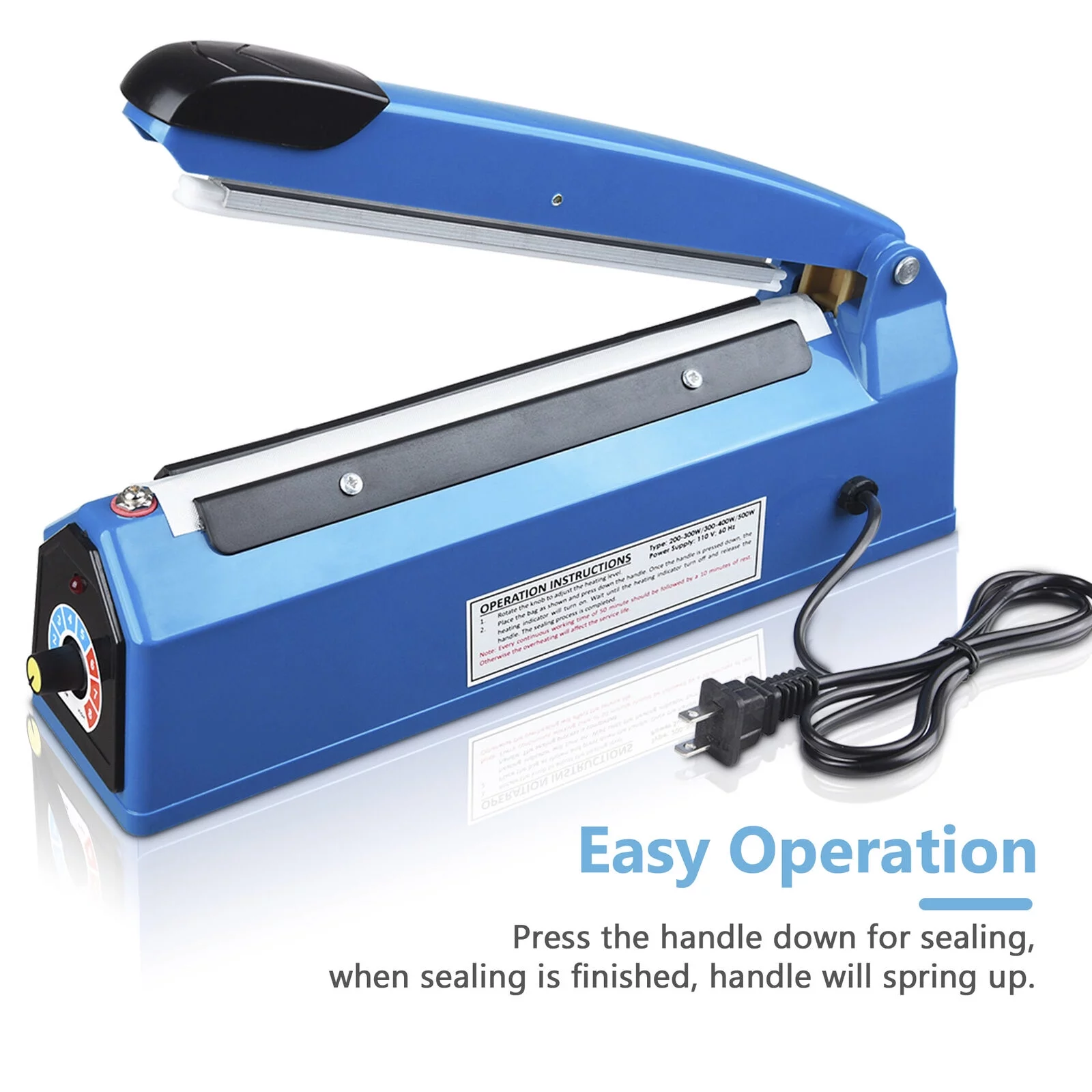 8” Impulse Sealer Manual Heat Sealer Plastic Bag Poly Tubing Packaging Machine