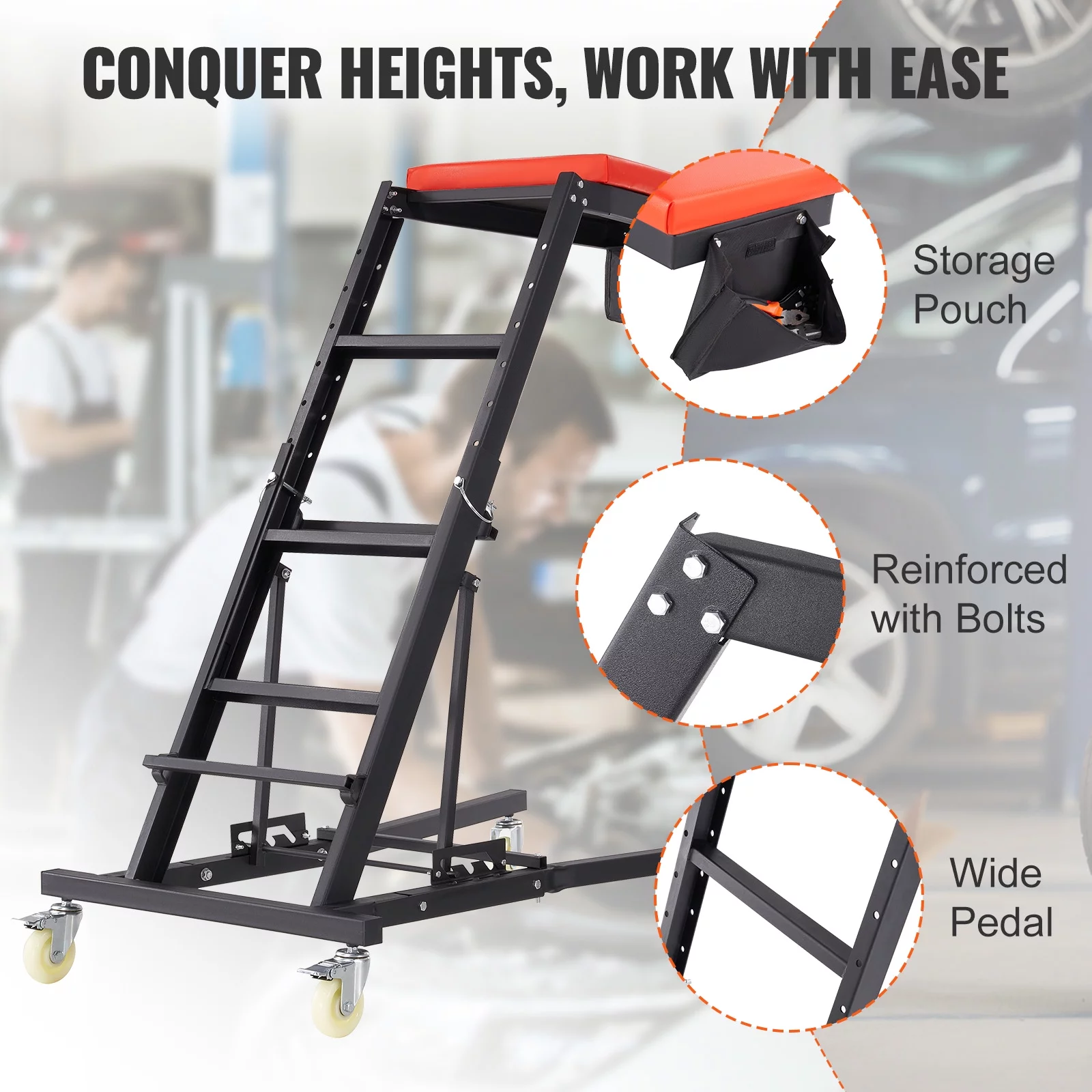SKYSHALO Automotive Topside Creeper, with Adjustable Height 48