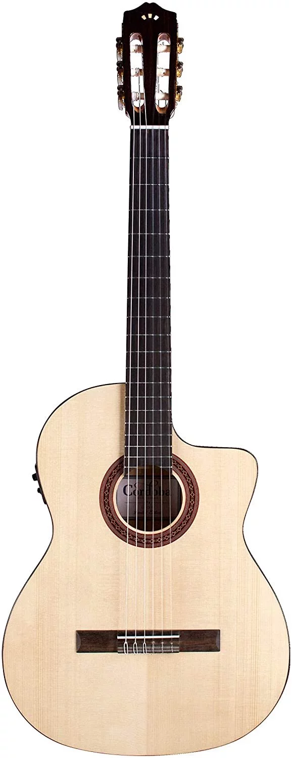 Cordoba C5-CET Limited Spalted Maple Thin Body Cutaway Classical Acoustic-Electric Nylon String Guitar, Iberia Series