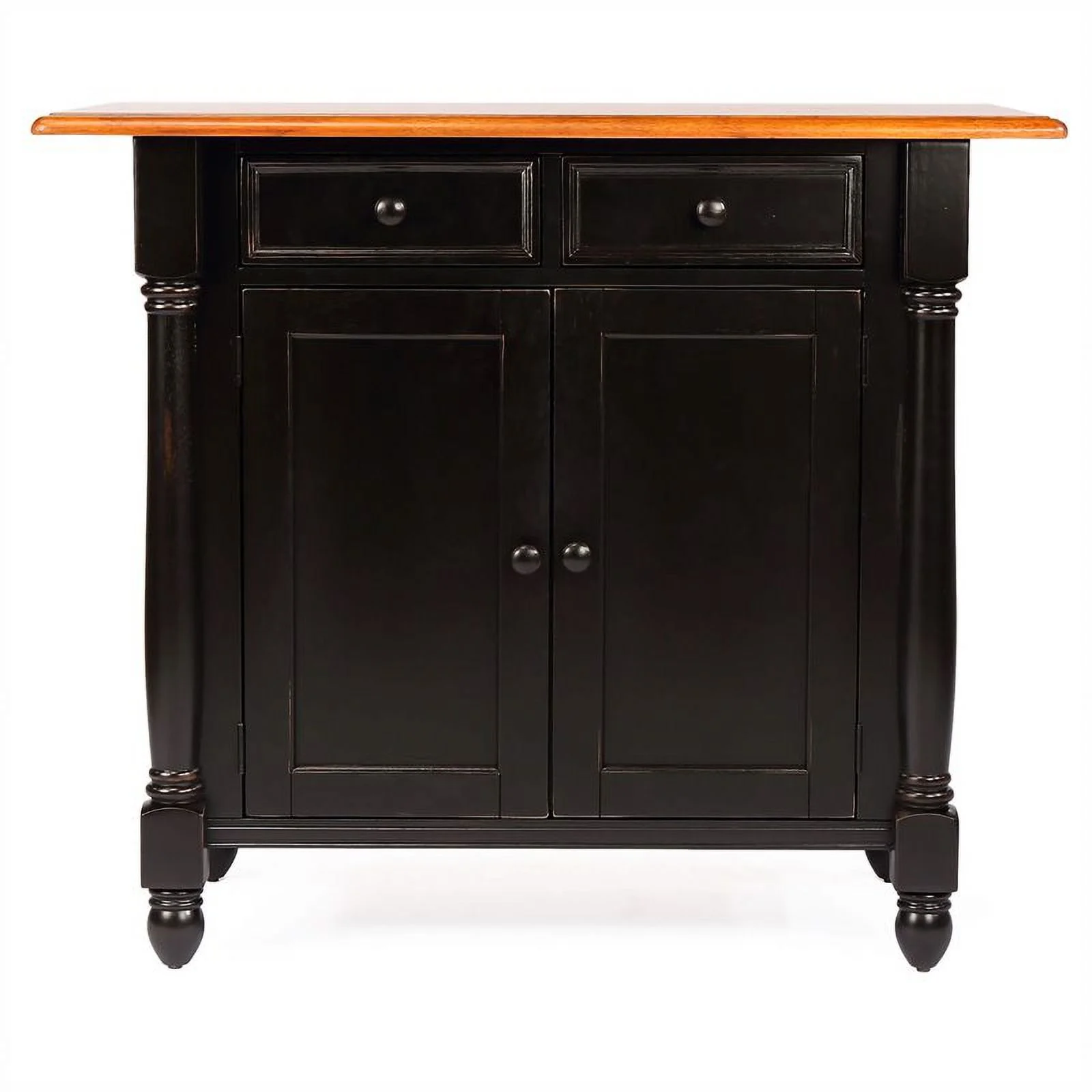 Sunset Trading Black Cherry Selections Expandable Wood Kitchen Island in Black