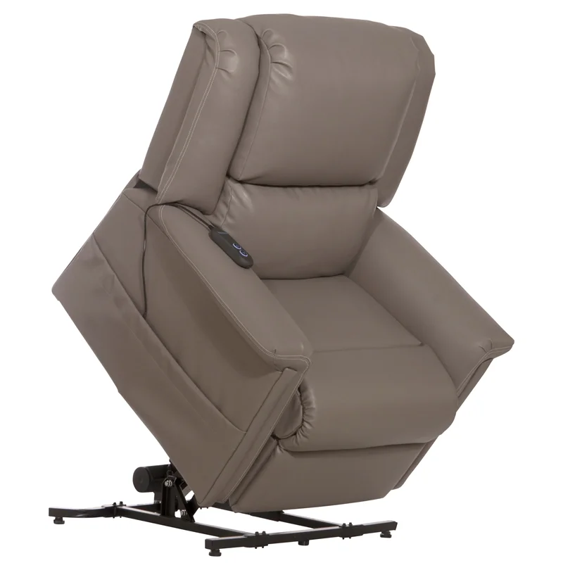 Bowery Hill Power Lift Lay-Flat Recliner with Gray Disinfectable PU Fabric