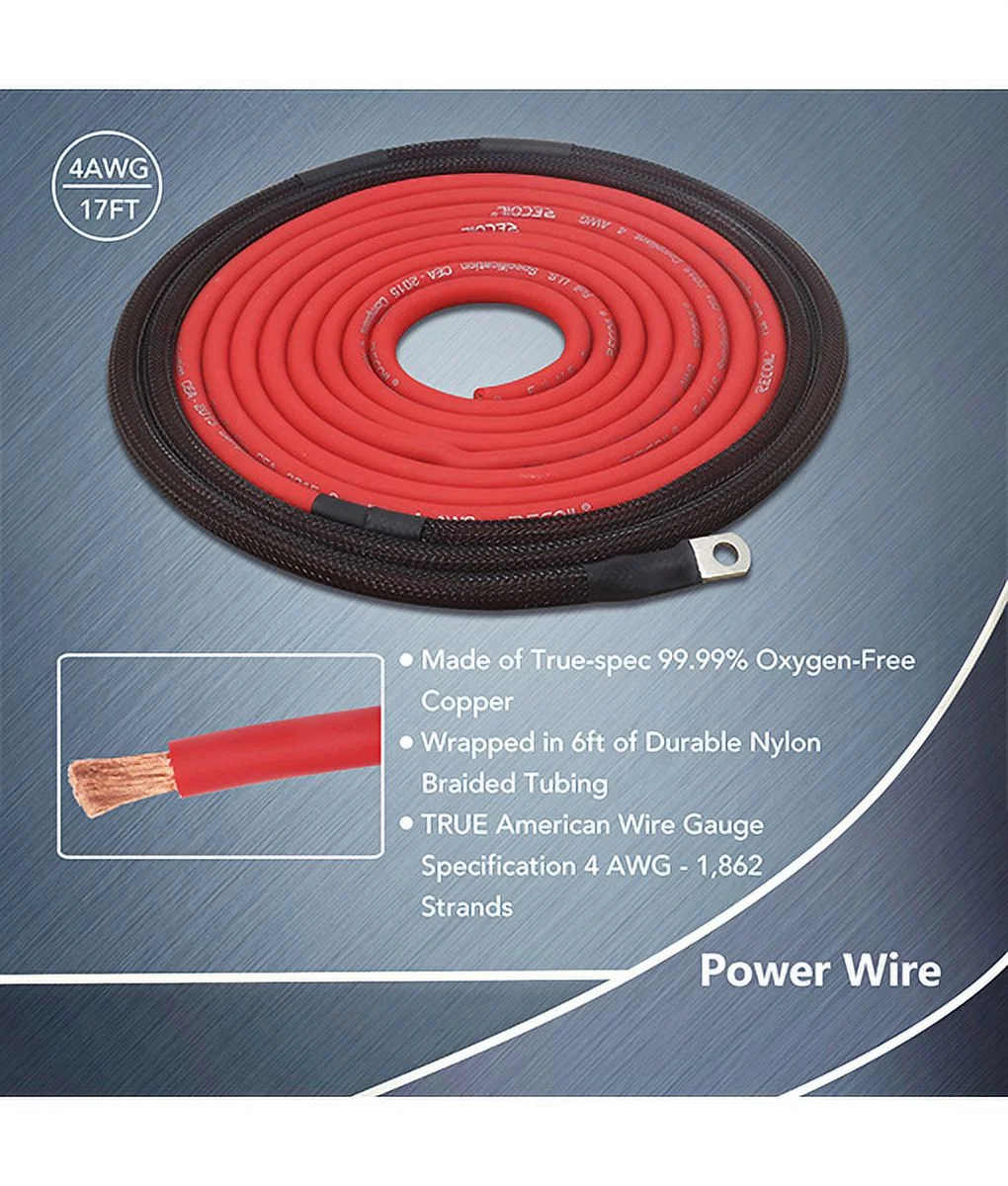 Recoil PCK44 True 4 Gauge 99.99% Oxygen Free Copper Complete 4-Channel Amplifier Wiring Kits