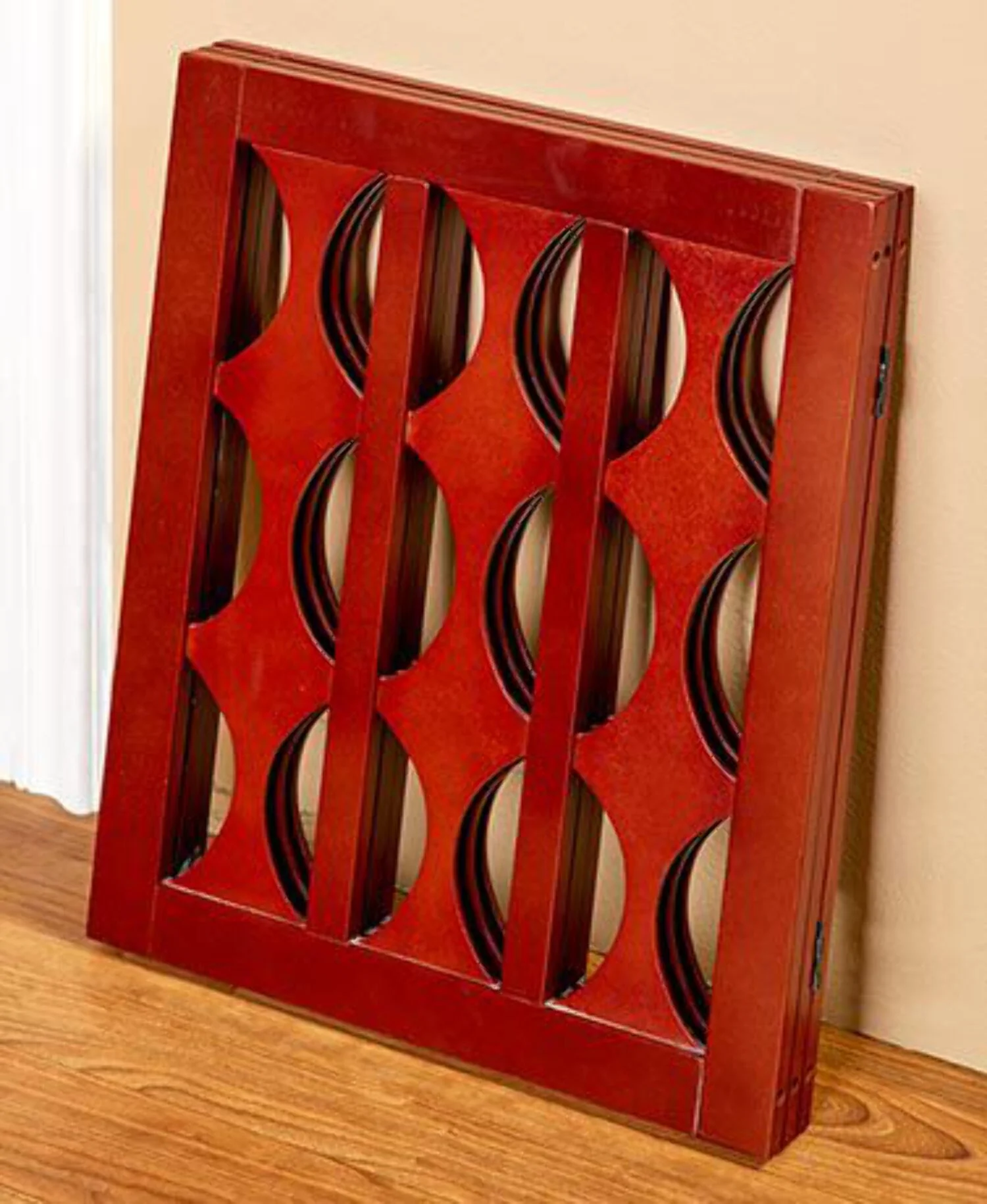 3-Panel Folding Wooden Pet Gate - Brown