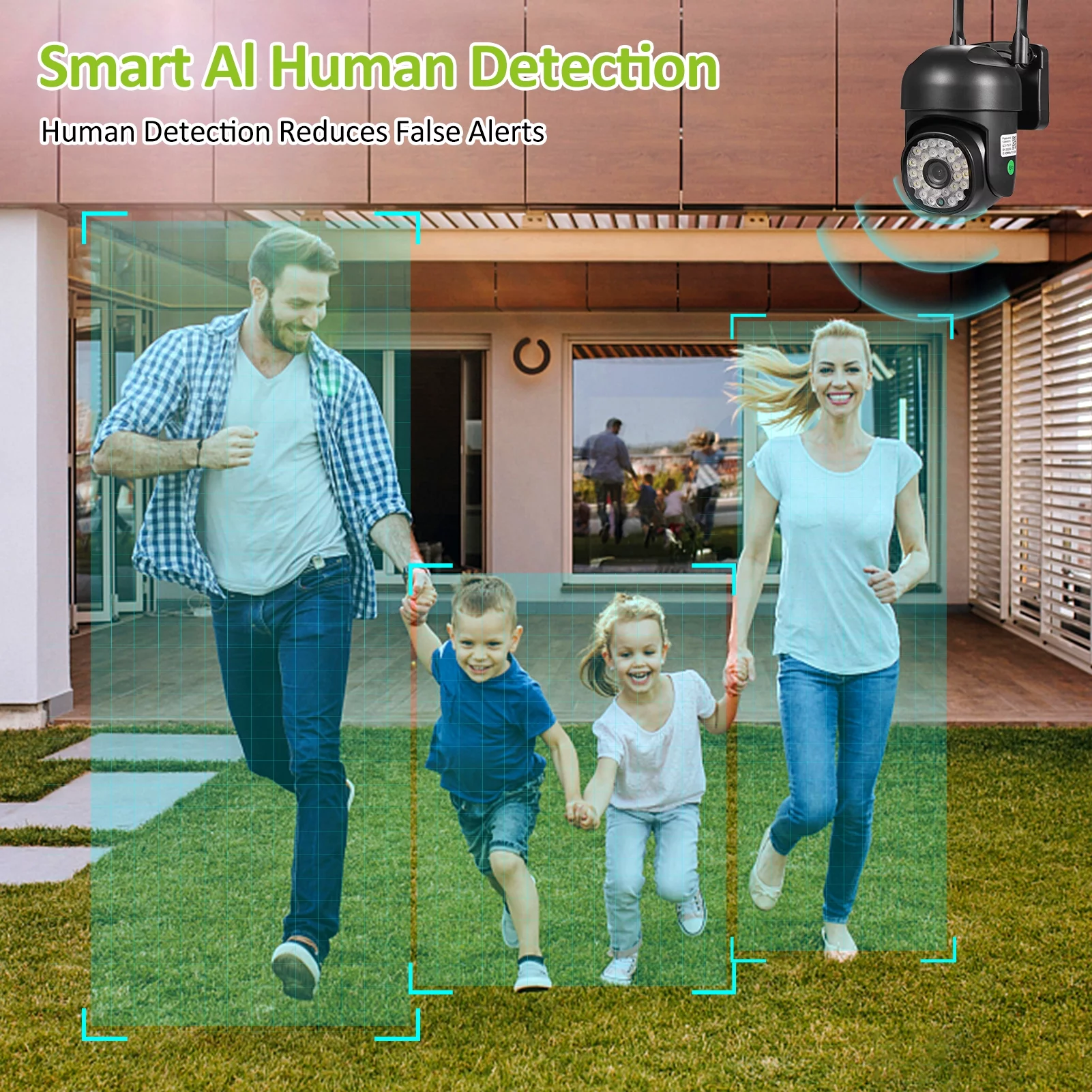 Nebublu 1080P Cameras with Color Night Vision, Smart Motion Detection, IP65 Waterproof , Keep Your Home Safe and Secure