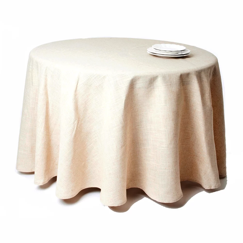 Natural Beige, Classic Tuscany Design 90 Inch Round Tablecloth