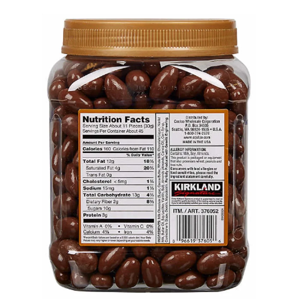 Kirkland Signature Almonds Milk Chocolate 48 OuncesWith Spoon