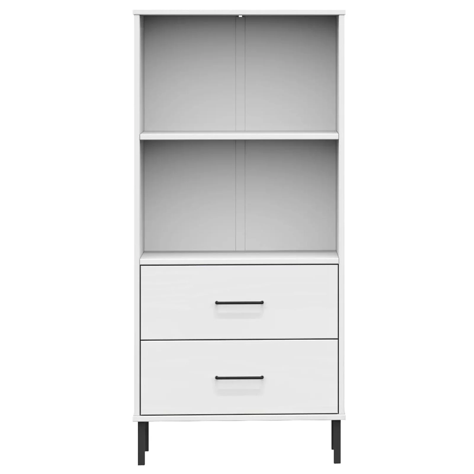 Tomshoo Bookcase with 2 Drawers White 23.6