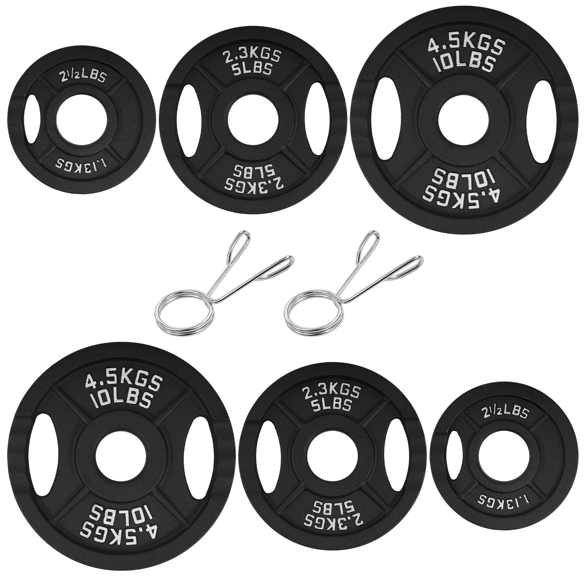 BalanceFrom Classic Cast Iron Weight Plates for Strength Training, 2-Inch, 35-Pound, Set