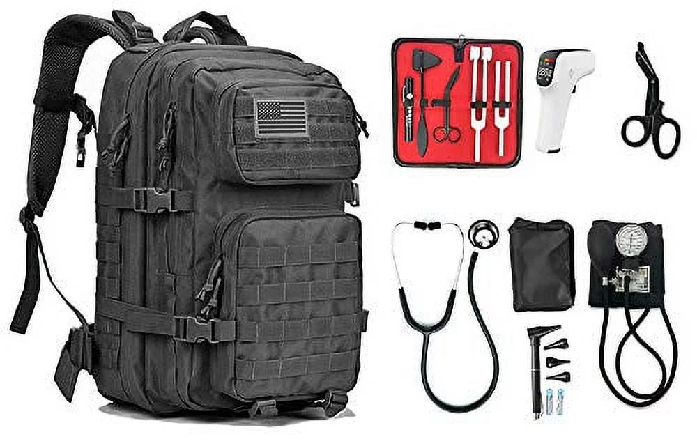Military Style - Medical Starter Kit Stethoscope Blood Pressure Monitor and More - Ideal for Doctor, Physician, Nurse, Paramedic, EMT and Personal Use