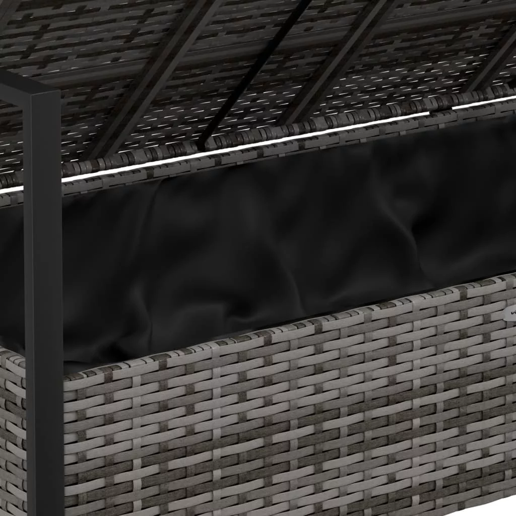 Aibecy 2-Seater Patio Bench with Cushions Gray Poly Rattan