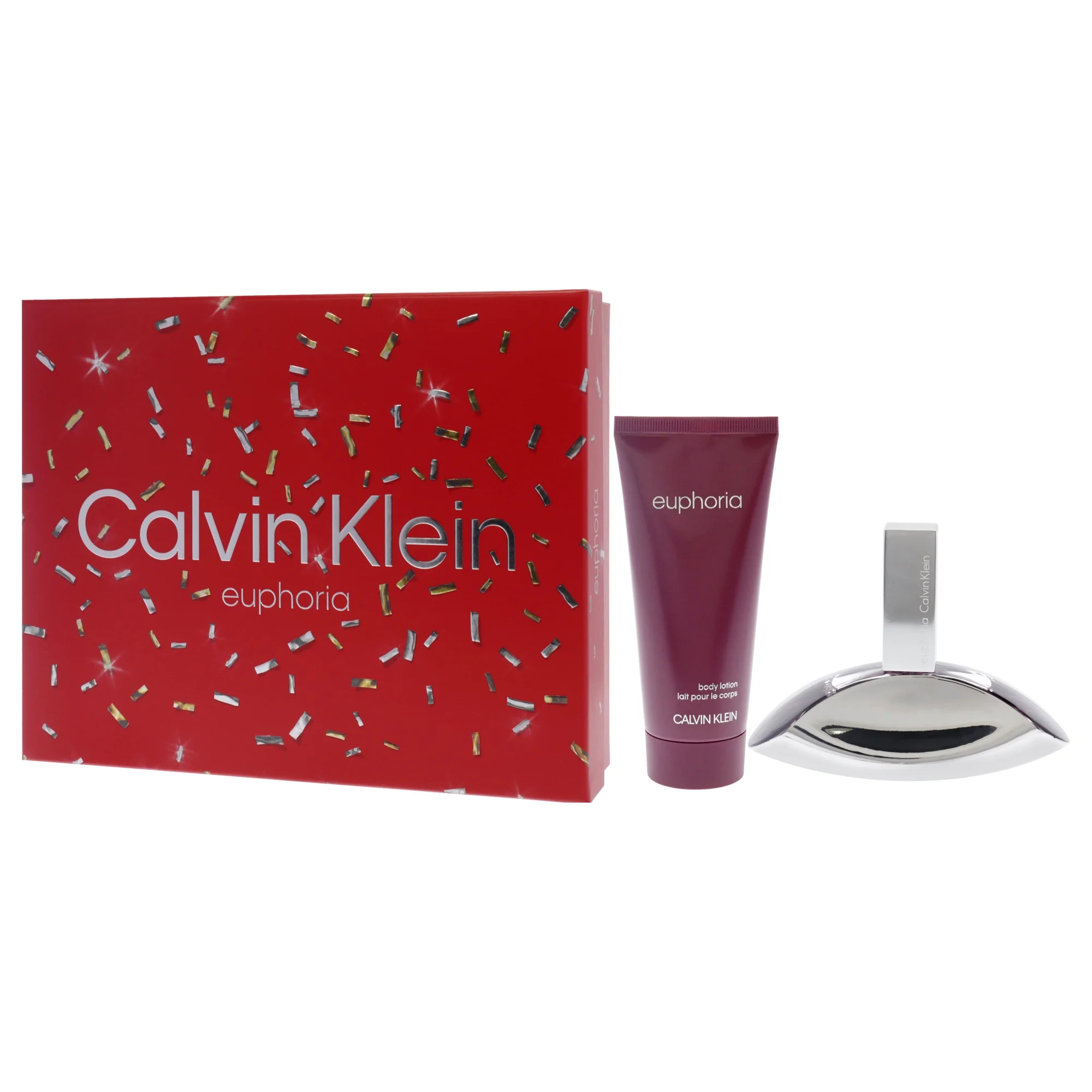 Calvin Klein Euphoria , 2 Pc Gift Set 1.7oz EDP Spray, 3.4oz Sensual Skin Lotion