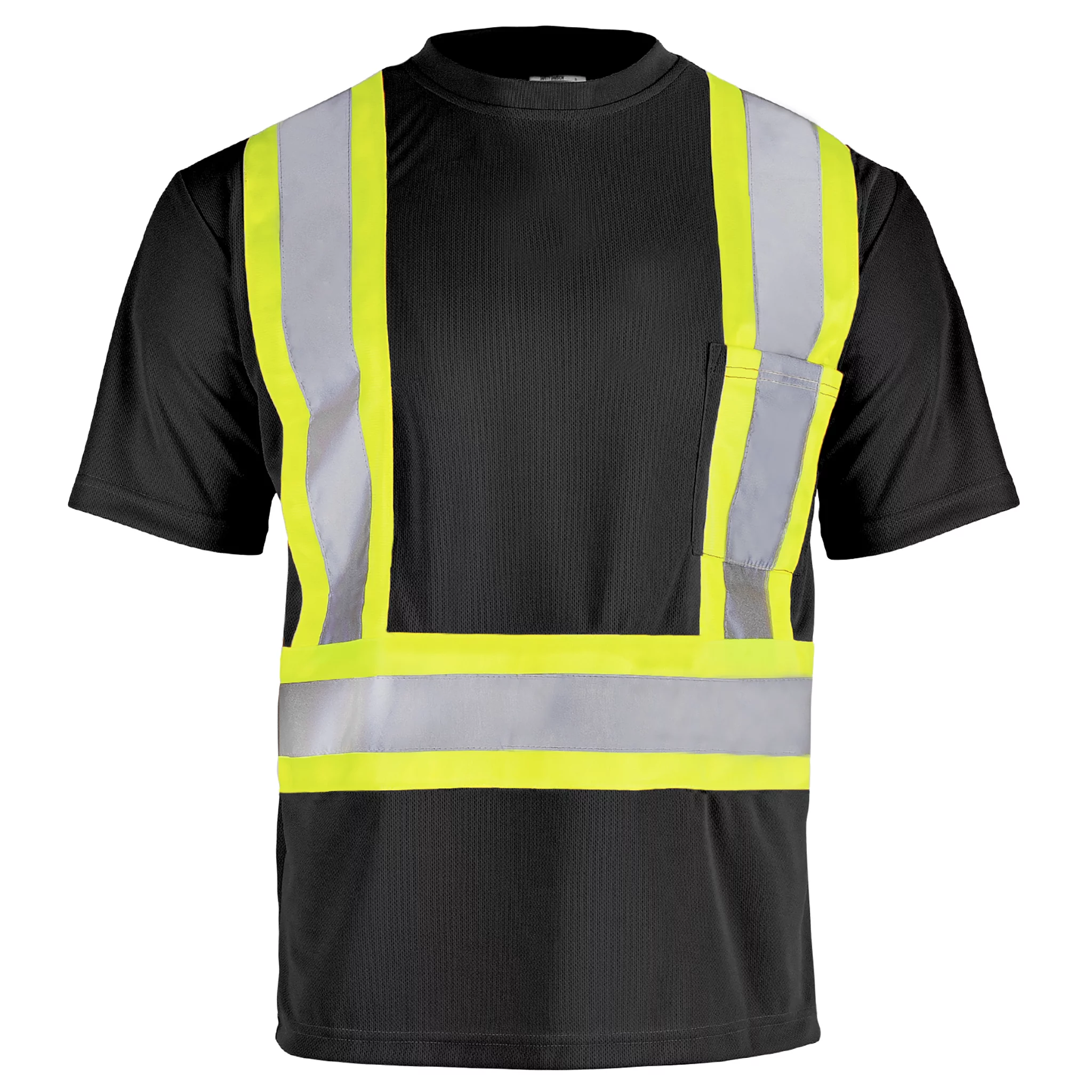 JORESTECH Hi-Vis Short Sleeve Safety Shirt, Two-Toned (Black, S)