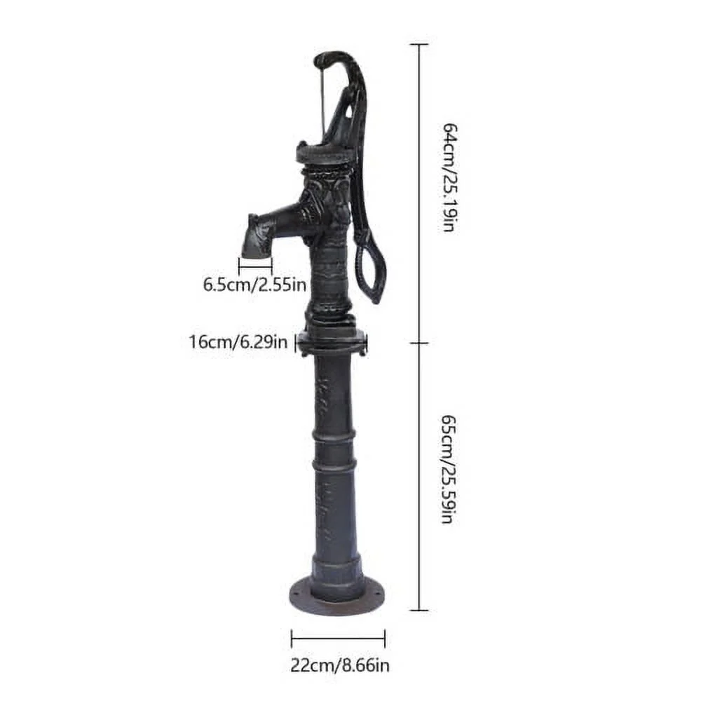Hand Operated Antique Press Suction Pitcher & Stand Garden Water Pump Cast Iron