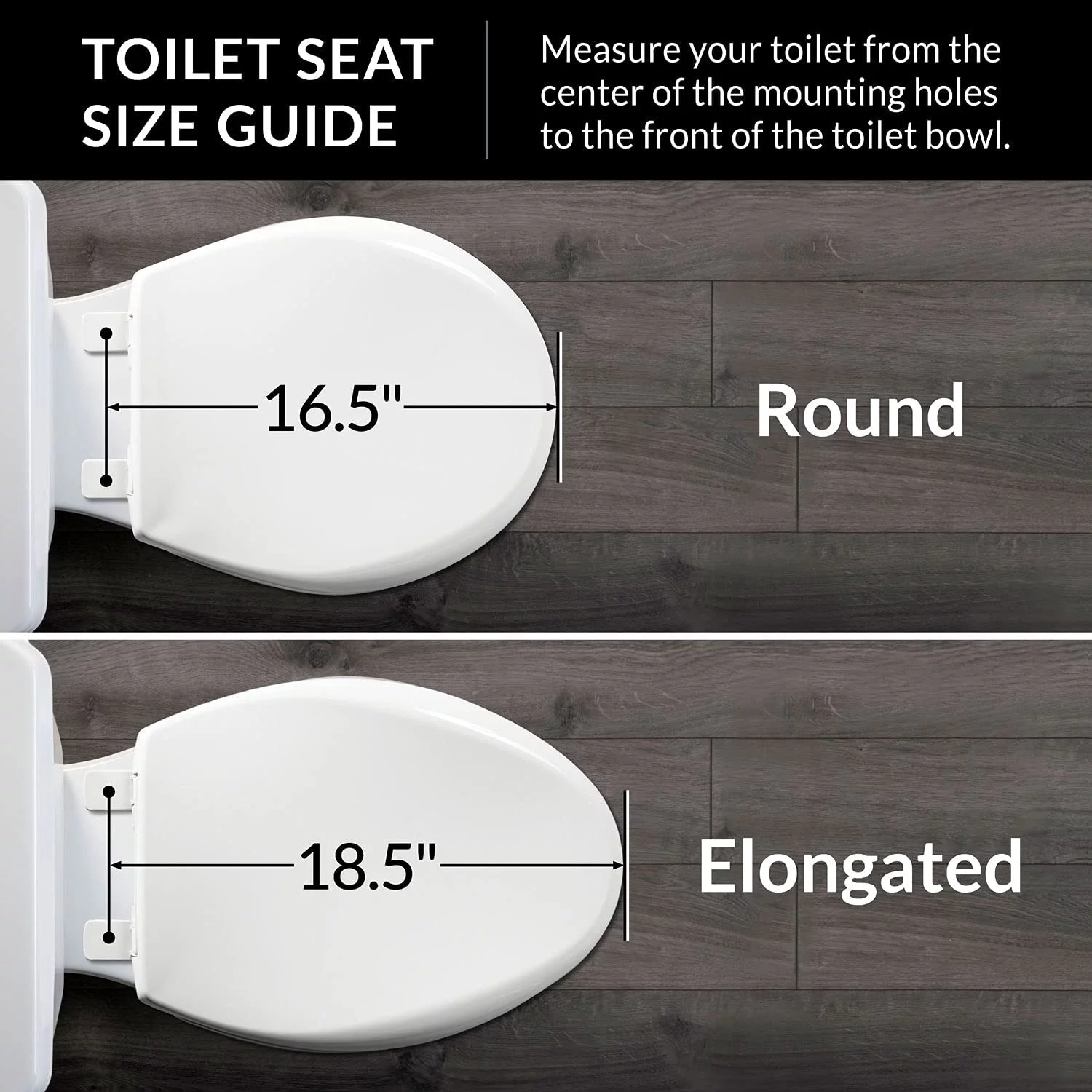 MAYFAIR 1844CP 000 Toilet Seat with Chrome Hinges will Never Come Loose, ELONGATED, Durable Enameled Wood, White