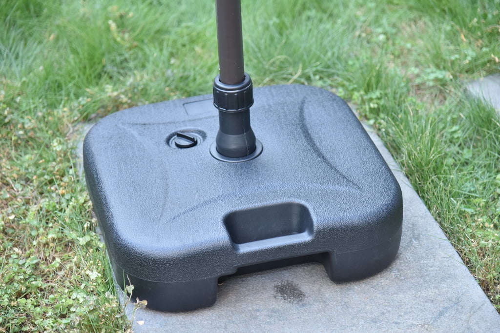 WestinTrends Square Patio Umbrella Fillable Plastic Base, Black