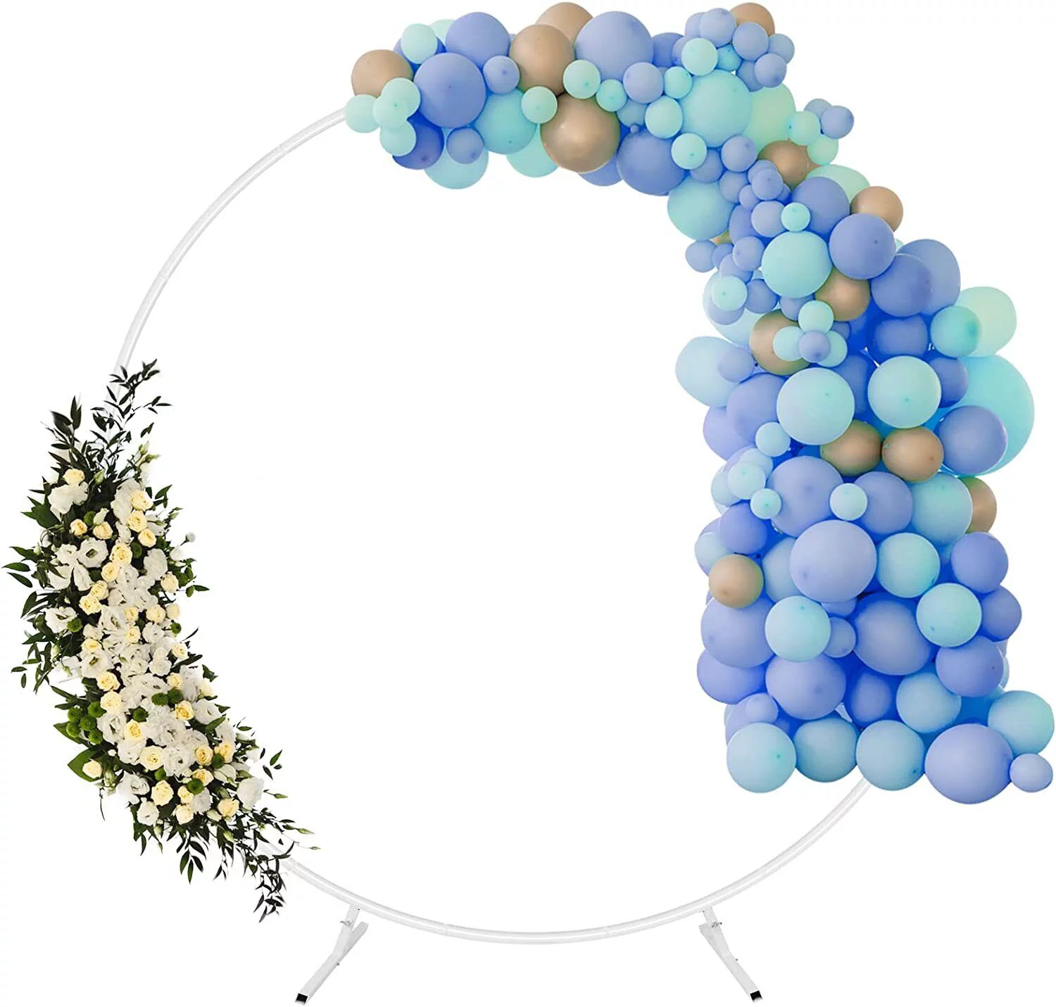 6.6FT Wedding Arch Rack Party Backdrop Stand Flower Balloon Round Holder Decor
