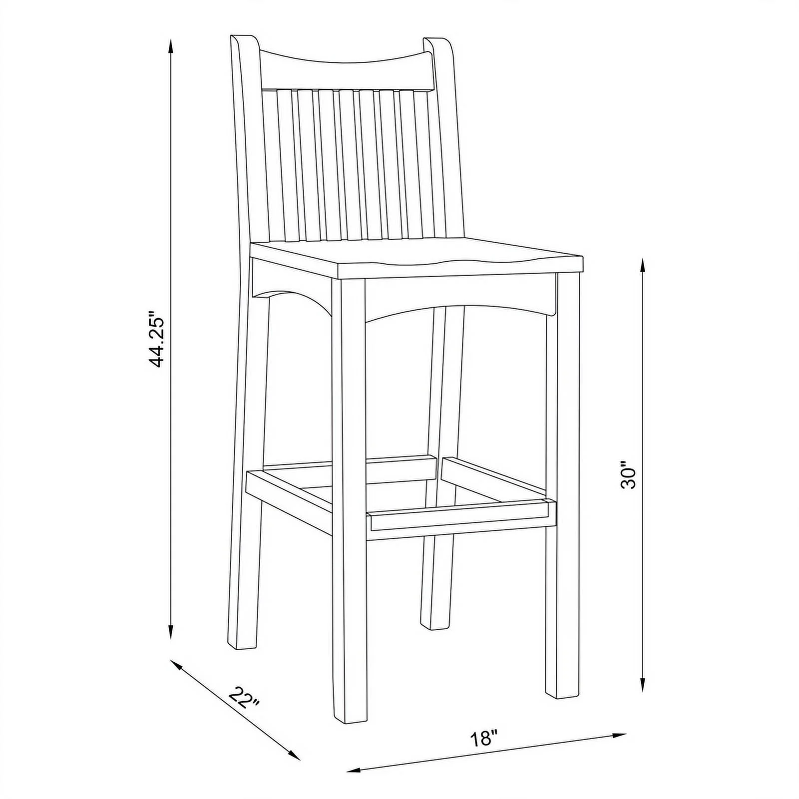 Linon Malvern Solid Wood Commercial Grade Set of Two Barstools in White