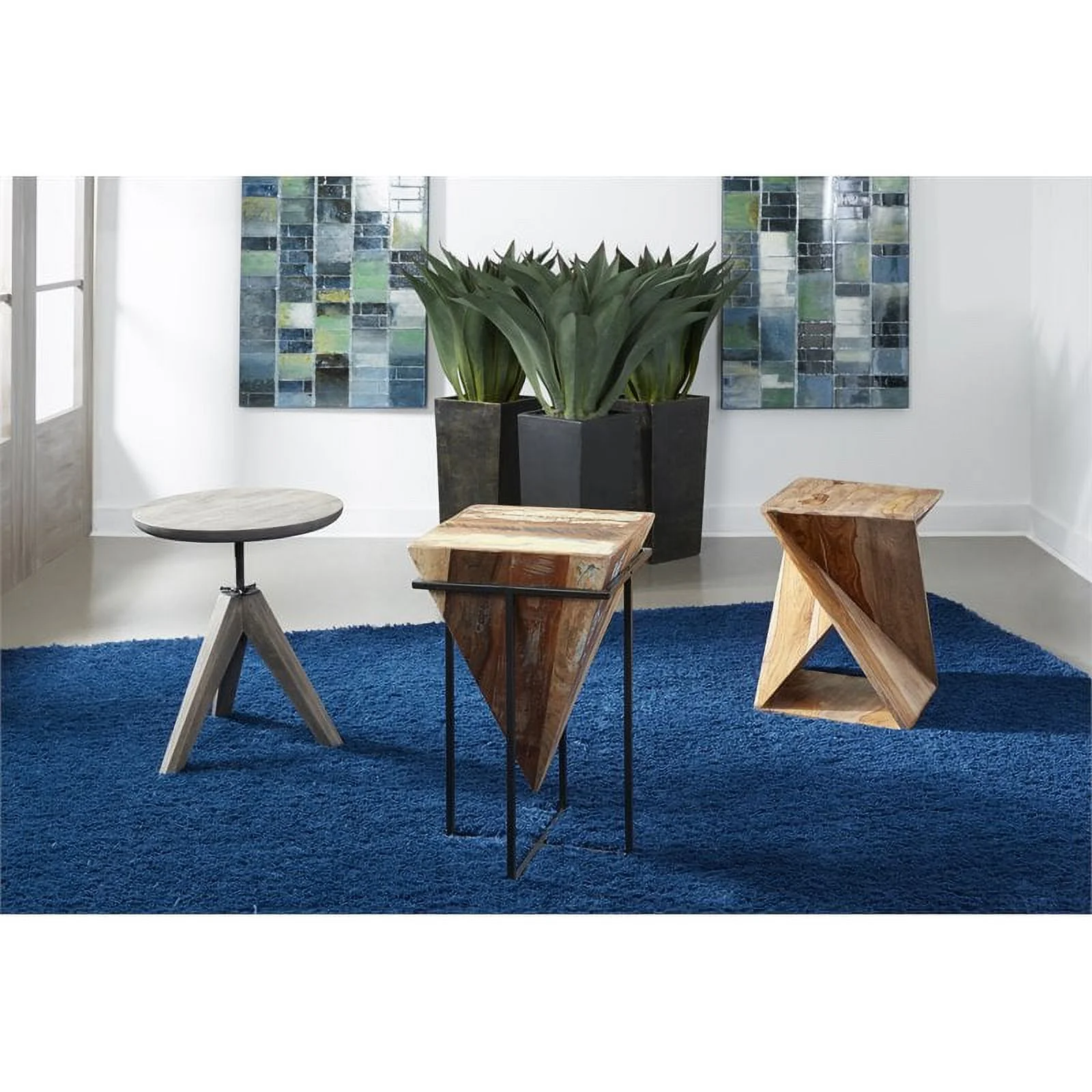 Treasure Trove Solid Wood Accent Table in Nut Brown