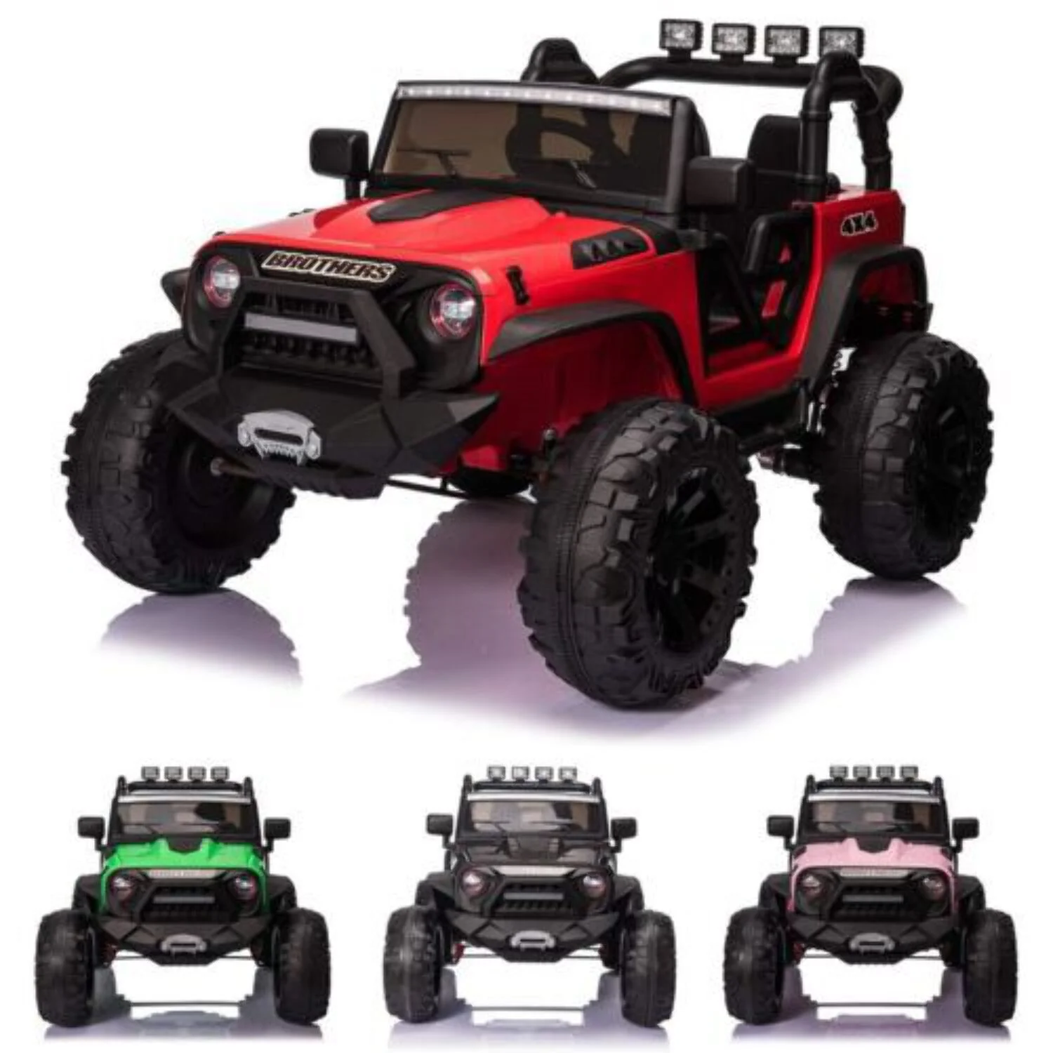 Powerful 2 Seater Kids Ride On Truck with Remote Control and 3 Speeds - 24V, 2x200W Motor, 9AH Battery