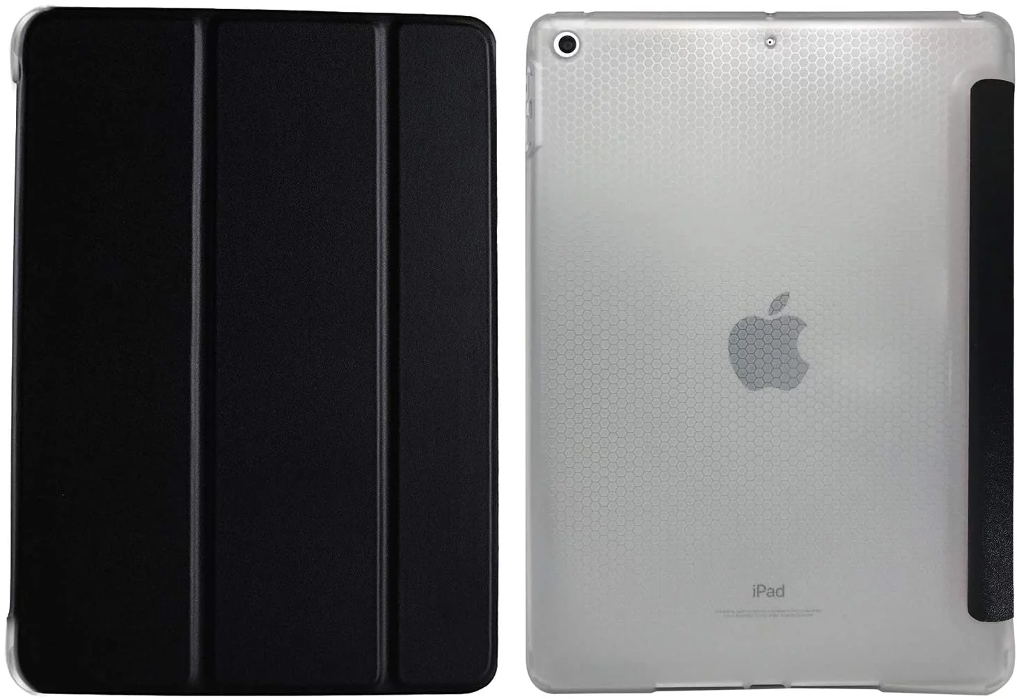 DuraSafe Cases iPad 9.7 Inch 5 6 Air 1 2 [ iPad 5th 6th Air 1st 2nd ] A1893 A1954 A1822 A1823 A1566 A1567 A1474 A1475 A1476 Soft Silicone Transparent Front & Back Cover - Black