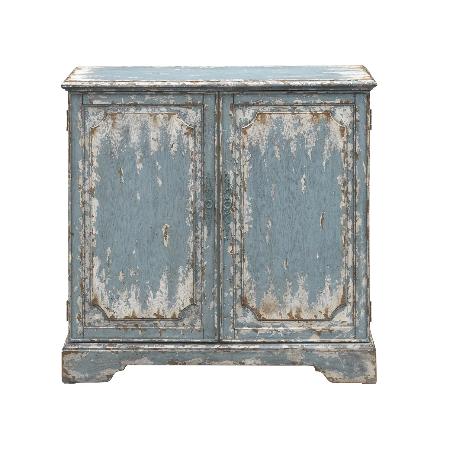 Coast To Coast Imports Cabot Aged Blue & Cream Two Door Cabinet