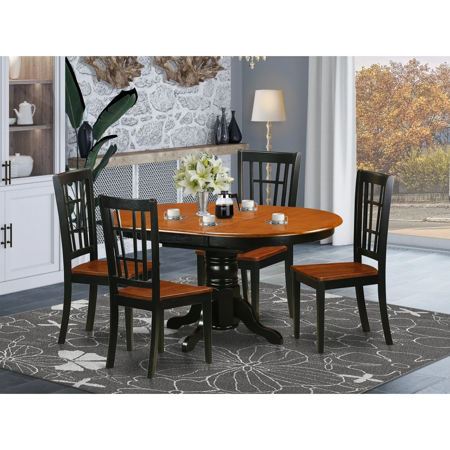 HomeStock Mountain Majesty 5-Pc Dining Table & Chairs Set