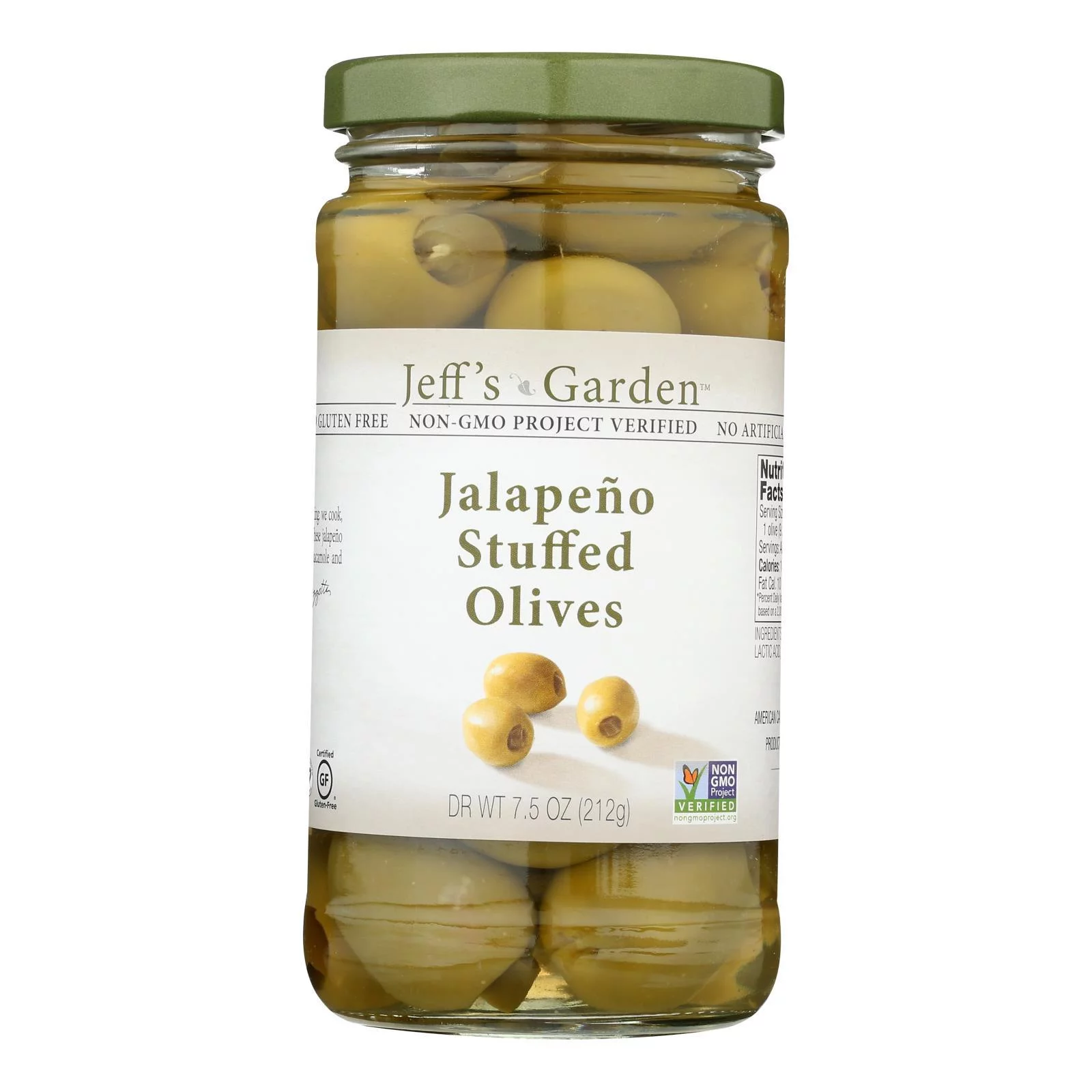 Jeff's Natural Jeff's Natural Jalapeno Stuffed Olives - Jalapeno Stuffed Olives - Case of 6 - 7.5 oz.