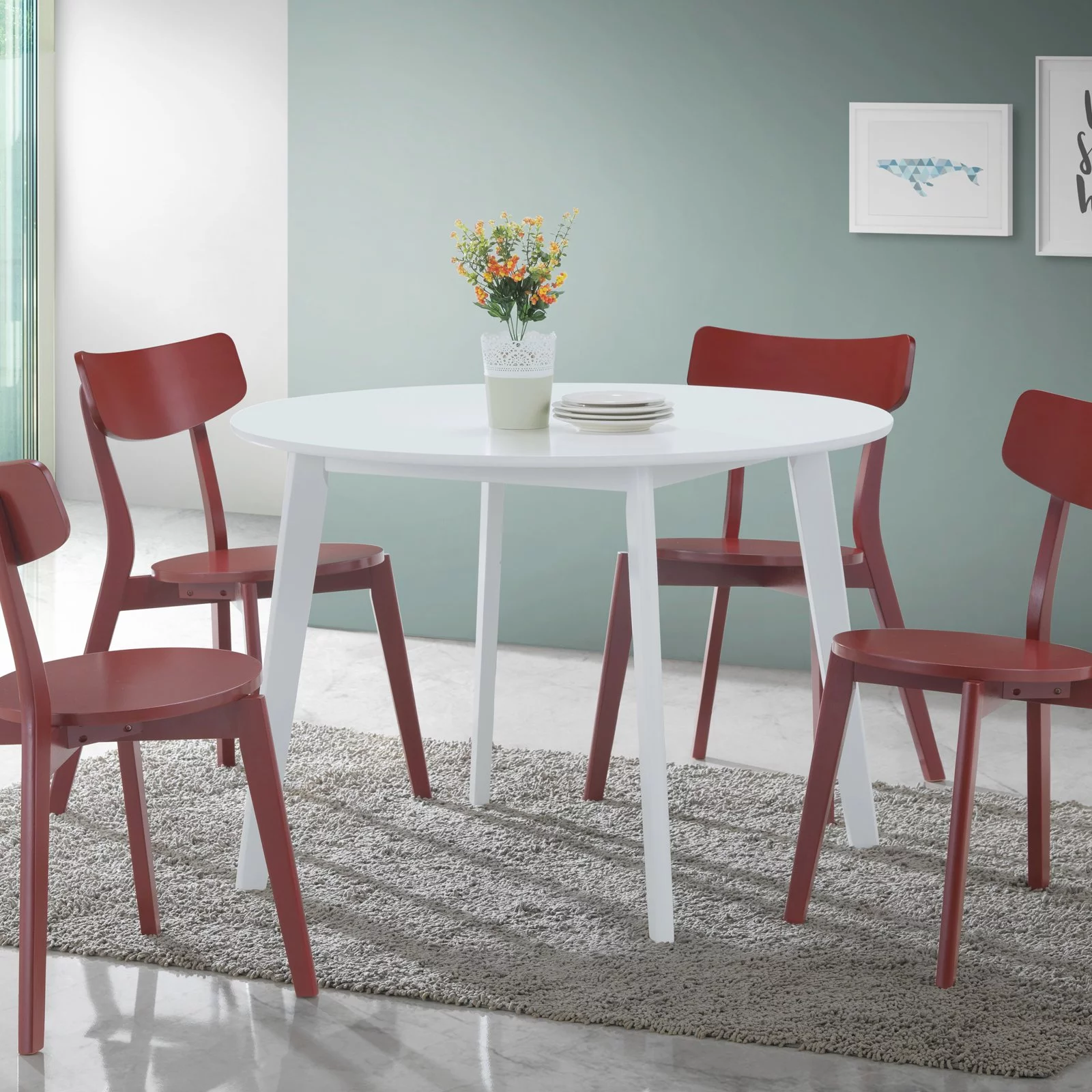 Roundhill Furniture Roma Round Dining Table