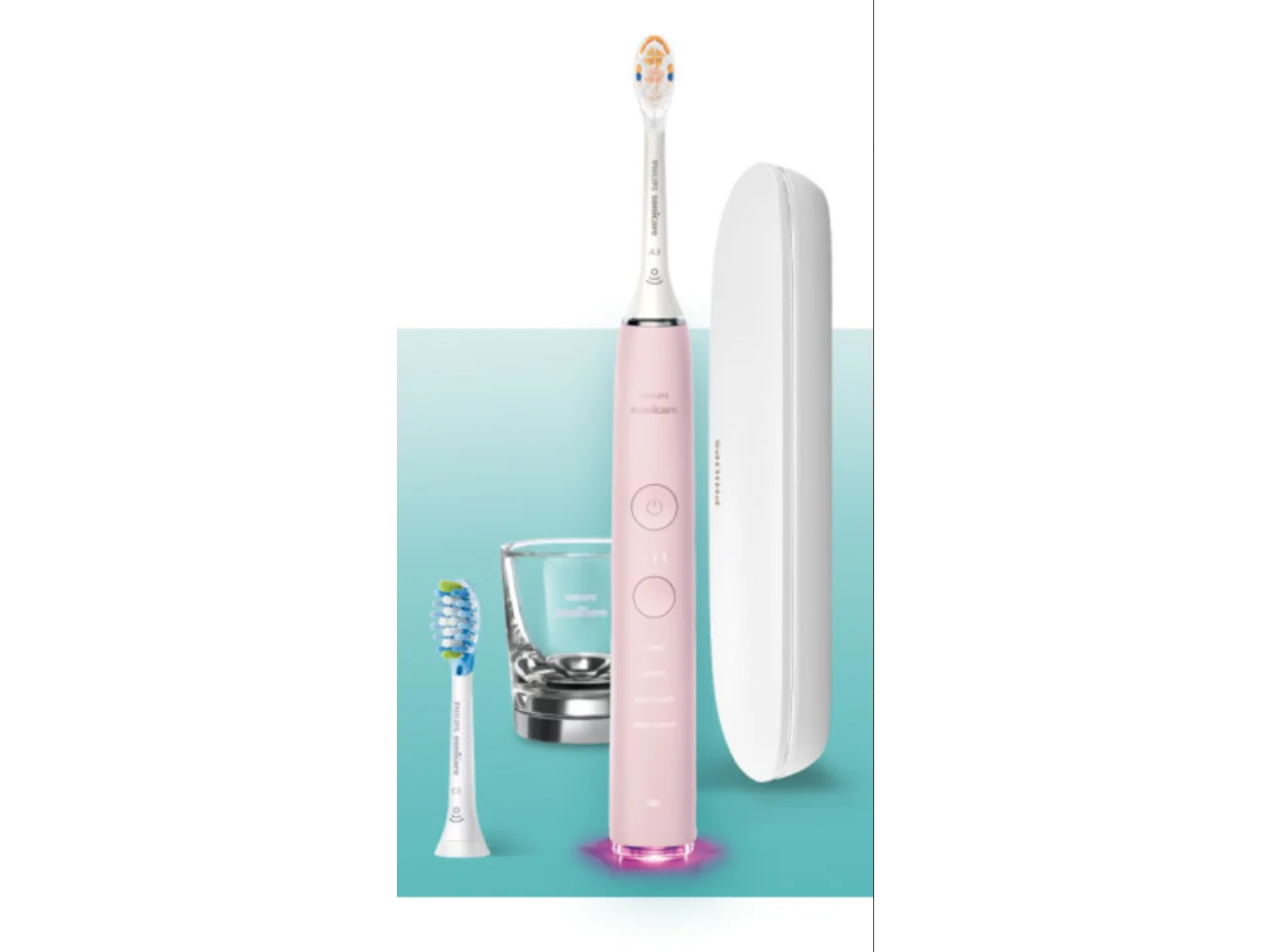 Philips Sonicare DiamondClean Smart 9300 Electric Toothbrush, Sonic Toothbrush with App, Pressure Sensor, Brush Head Detection, 4 Brushing Modes and 3 Intensity Levels, Pink, (HX9903/25)