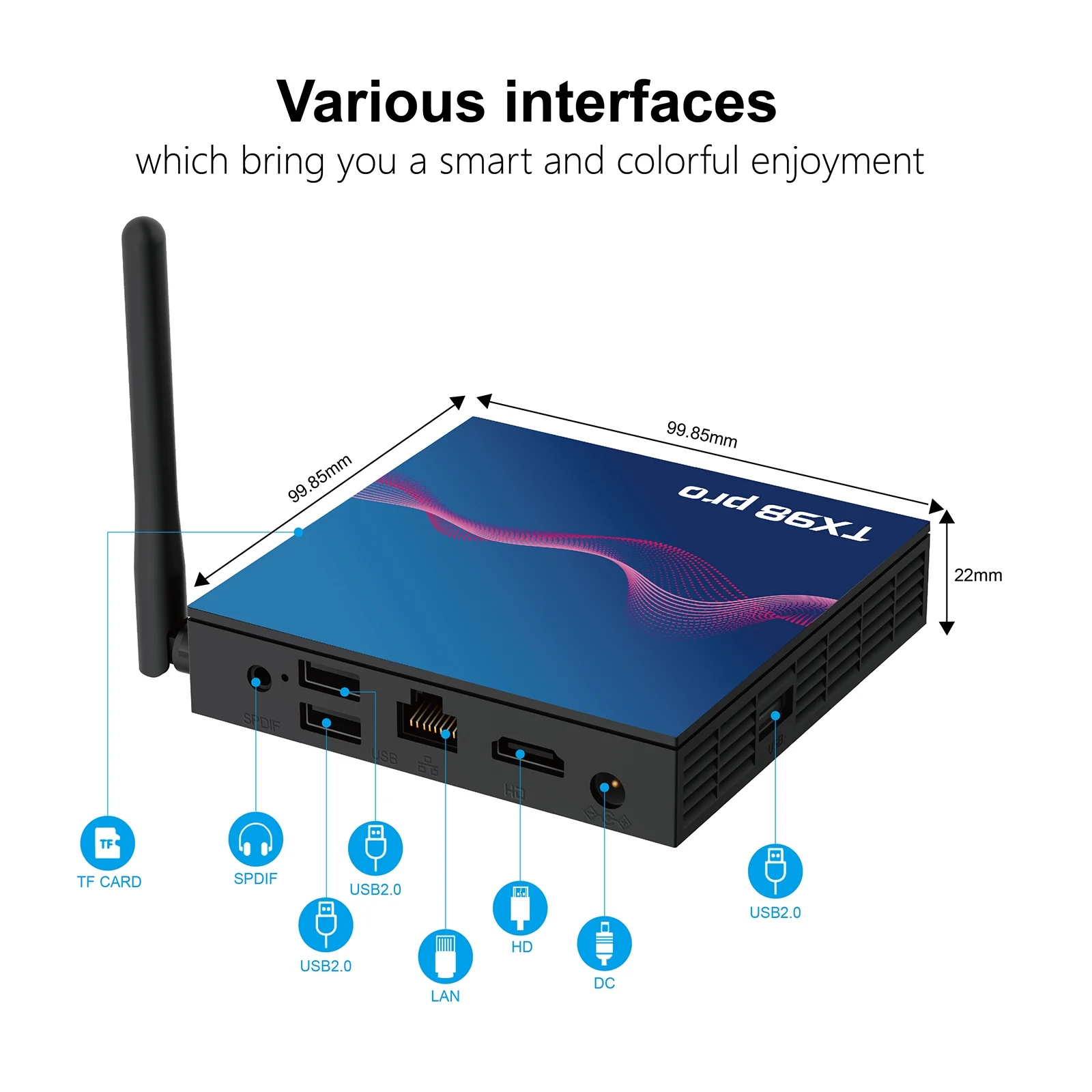 Intelligent player,4k Av1 Band Wifi Android 12.0 Tx98 Android Av1 H.265 Tv Box Tx98 Android 4k Media H618 Quad-core Wifi Bt5.0 Quad-core 4k Dual Band Av1 Vp9 Display 4k Remote Player