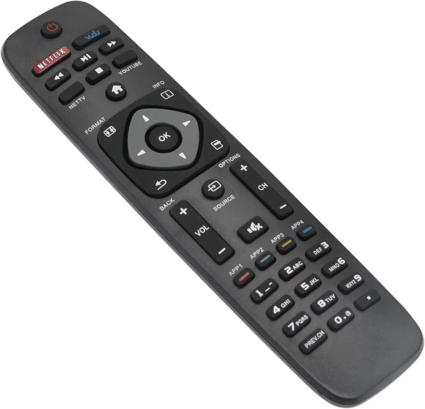 Universal Remote Control Replacement for Philips TV Remote, Compatible with Various Philips LCD LED 4K UHD Smart TVs Remote