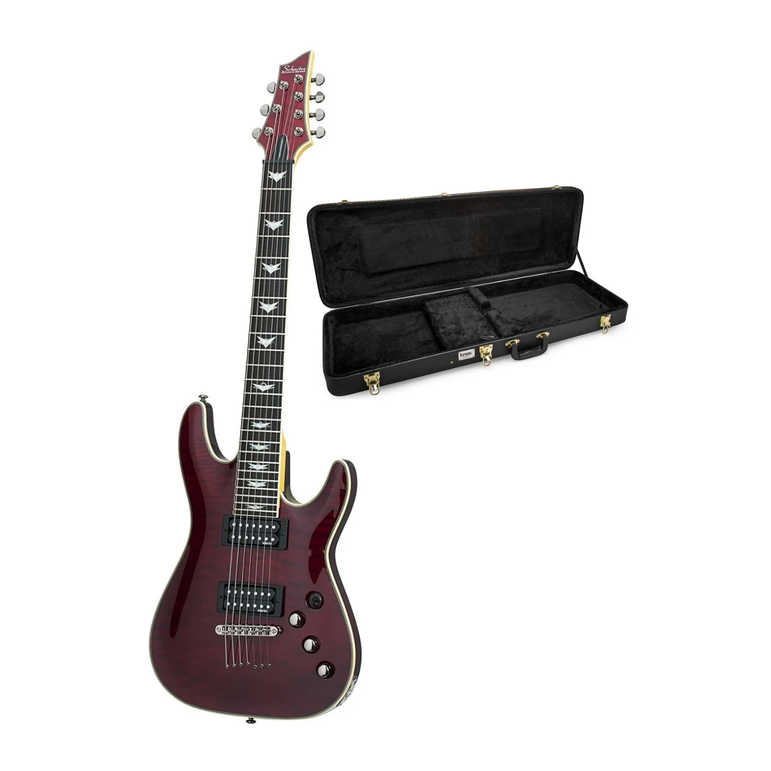 Schecter Omen Extreme 7-String Electric Guitar (Right-Hand, Black Cherry) Bundle