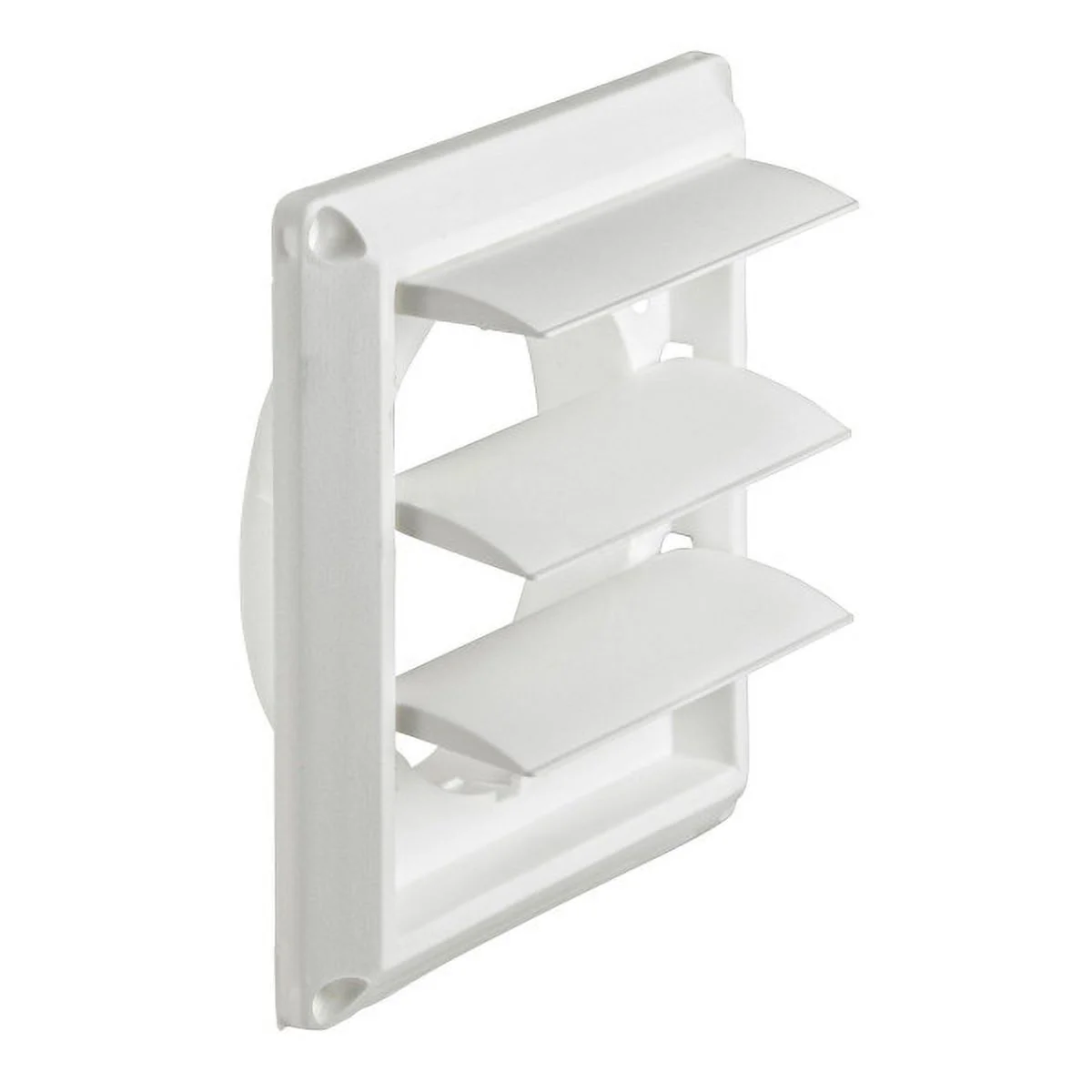 Lambro 1423W Plastic Louvered Vent, 4 inch, White