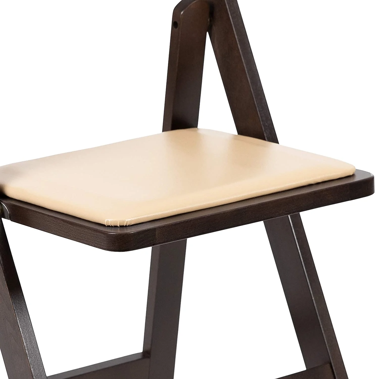 EMMA + OLIVER Chocolate Wood Folding Chair with Detachable Vinyl Padded Seat