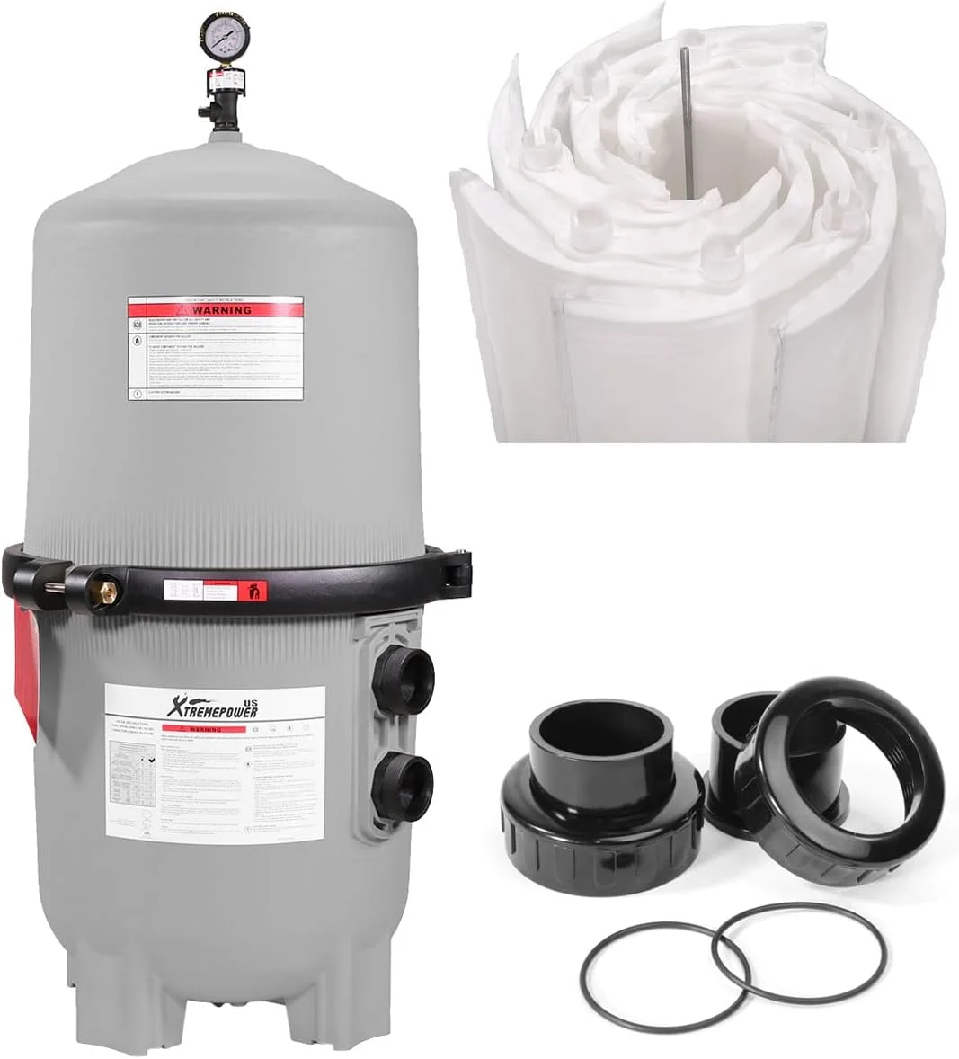 XtremepowerUS Diatomaceous Earth DE Pool Filter 120 Gallons Per Minute for In-Ground Pool and Spa 62 Square Foot
