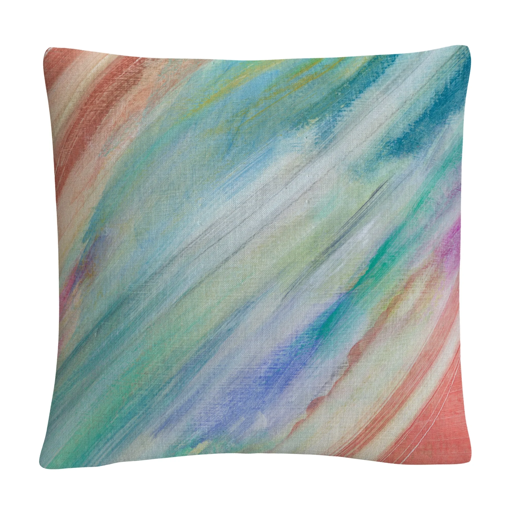 Sorbet Skies' Colorful Shapes Line Composition By Anthony Sikich 16 X 16 Decorative Throw Pillow
