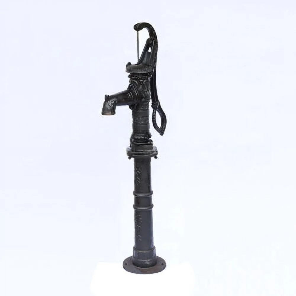 Garden Hand Water Pump Cast Iron Black Well Fountain Booster Tool & Stand
