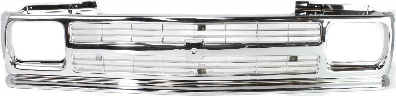 Grille Assembly Compatible with 1991-1993 Chevrolet S10 1991-1994 Blazer Chrome Shell and Insert
