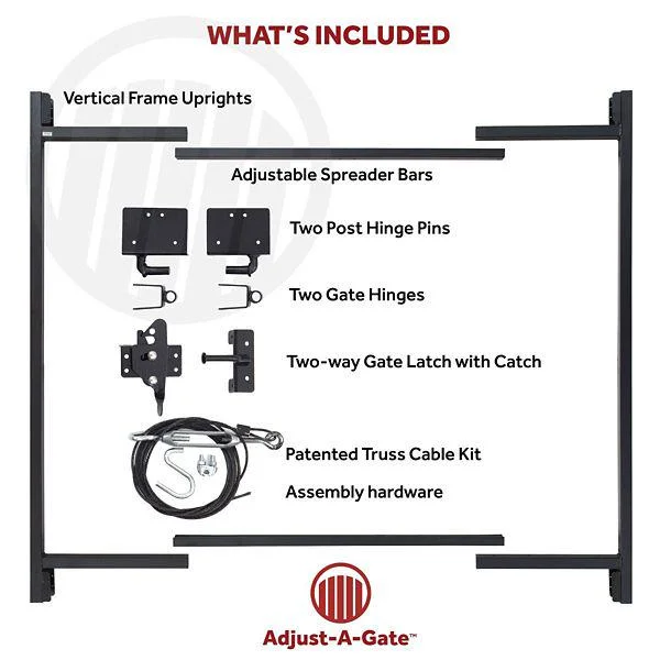 Adjust-A-Gate 2 Rail 34 in. H/36 in. - 60 in. W Kit-Front Gate Series