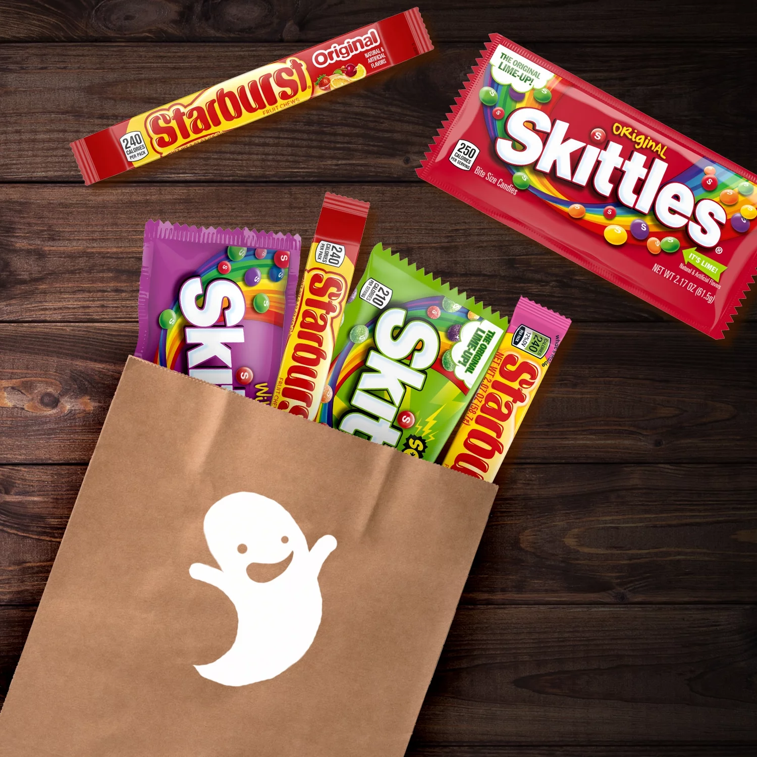 Mars Mixed Skittles & Starburst Chewy Variety Pack Halloween Candy, 18 Count Box