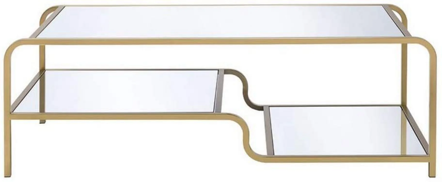 Elegant ACME Gold Astrid Coffee Table with Stunning Mirror Finish - 81090