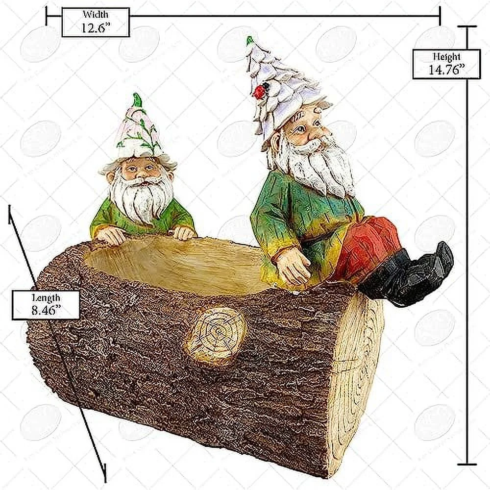 Red Carpet Studios 20514 Hand-Painted Resin and Stone Sculpted Gnome Planter, 4.5
