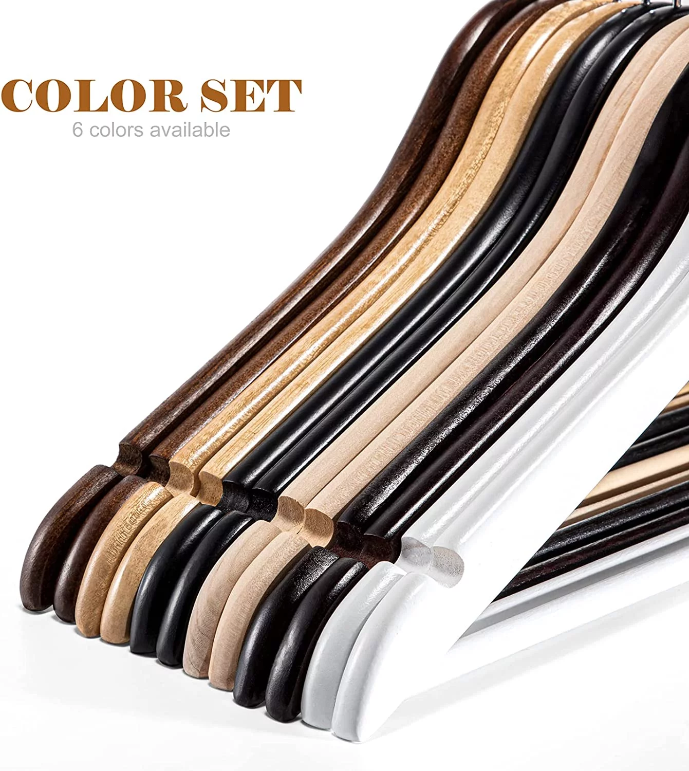 cozymood Hangers Wooden Hangers 20 Pack Wooden Clothes Hanger Wooden Hanger Bulk Walnut Smooth Finish Wood Hangers Premium Wooden Hangers for Clothes Suit