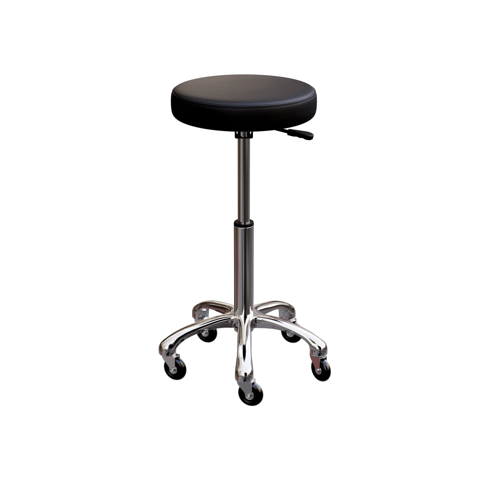 Spa Numa BUTTON Stool in Black with Metal Base - 1023A