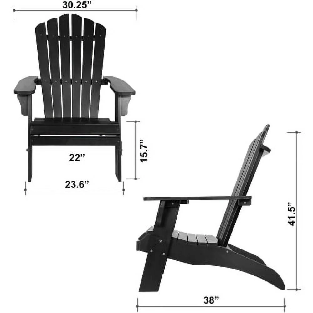 Polystyrene Adirondack Chair - Black
