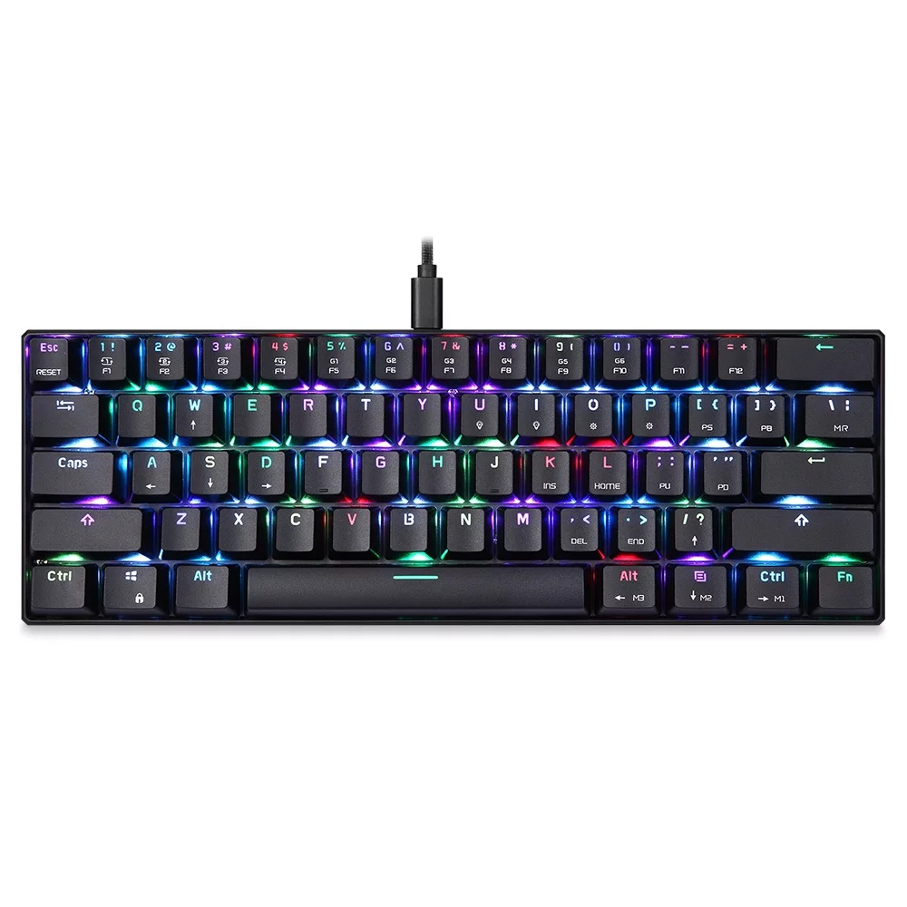 MOTOSPEED CK61 RGB Mechanical Gaming Keyboard OUTMU Red Switches Keyboard 61 Keys -ghosting with Backlight for Gaming Black