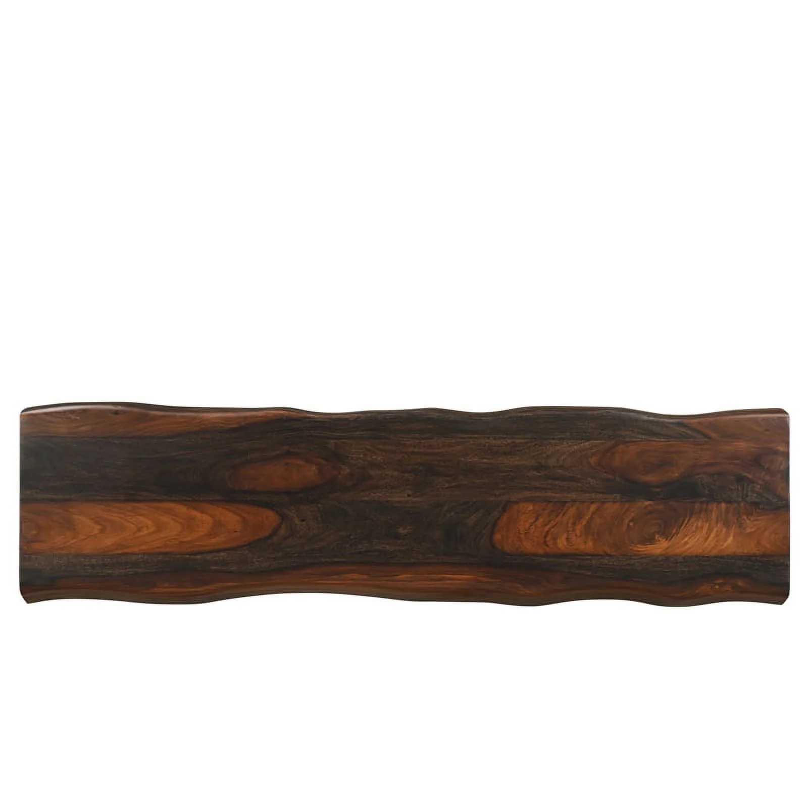 Taran Designs Darcy Live Edge Solid Wood Console Table in Dark Brown